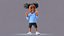 Afro Girl - Rigged cartoon character