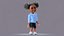 Afro Girl - Rigged cartoon character