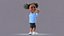 Afro Girl - Rigged cartoon character