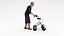 Sedia da passeggio per donna anziana e deambulatore