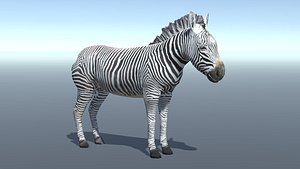 3D Lowpoly Zebra Animated for VR AR Games model