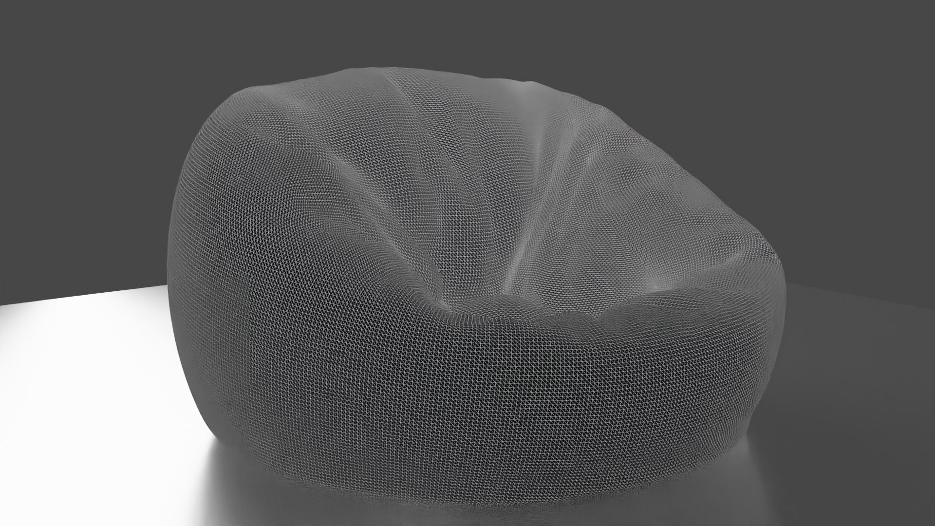 3D velvet bean bag https://p.turbosquid.com/ts-thumb/Nu/pHLKIW/Nj/wireframe/png/1614563408/1920x1080/fit_q87/181d6f3c06d6cabcf50306c0e917333c11e78b63/wireframe.jpg
