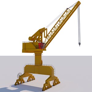 3d model crane port