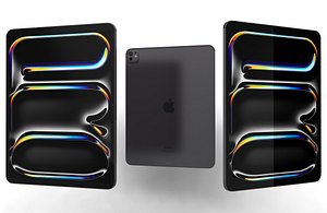 Apple iPad Pro 13 2024 Space Black Low Poly 3D
