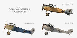 3D world war german fighter model