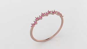 Zig-Zag Eternity Band 3D