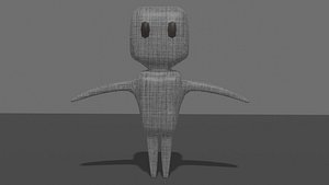 3D blender rigged doll character model