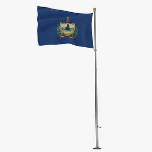 3D model Pole Flag Vermont