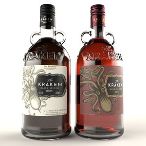 Kraken Rum Alcohol Bottle 3D
