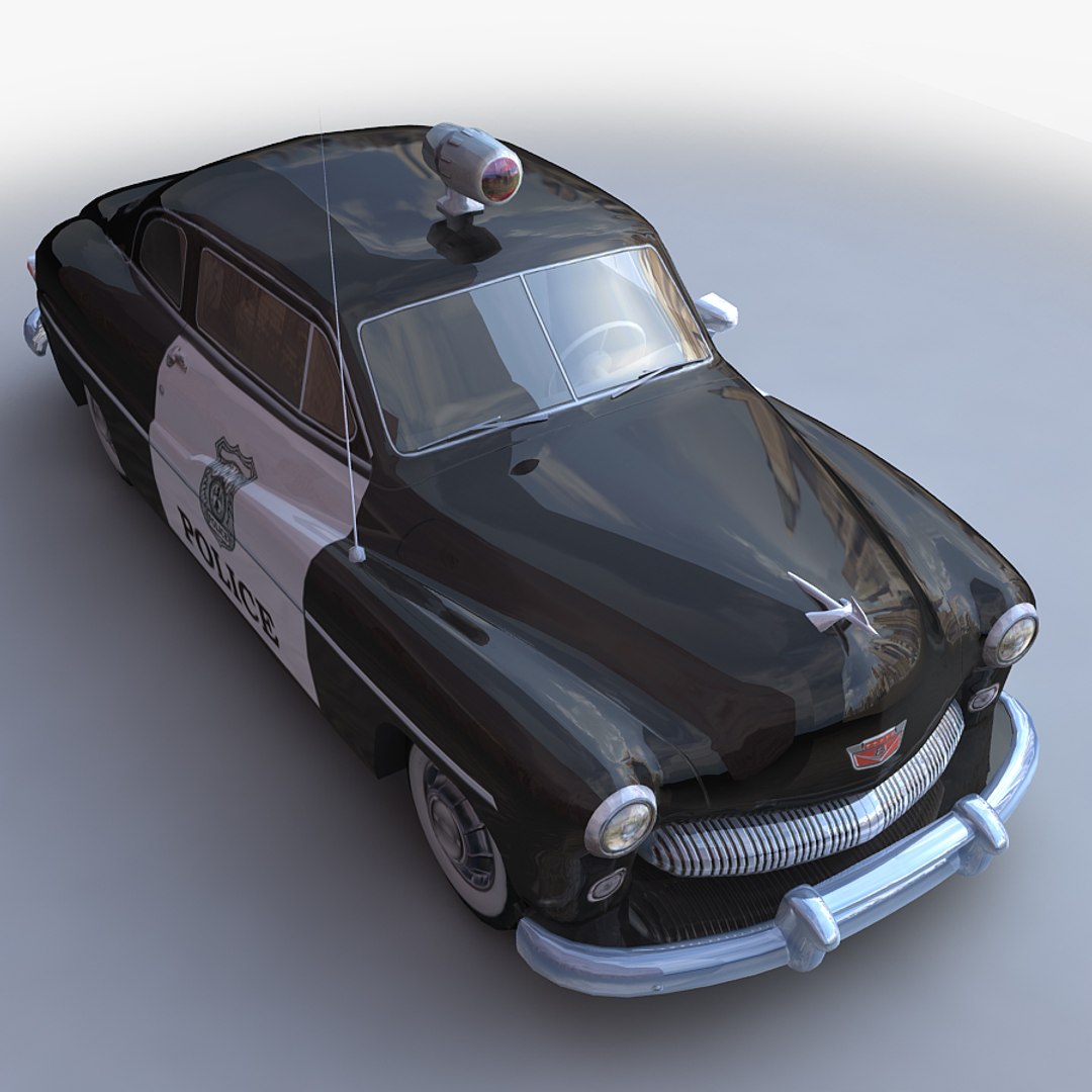 Generic Retro Police Car Model - TurboSquid 1314771