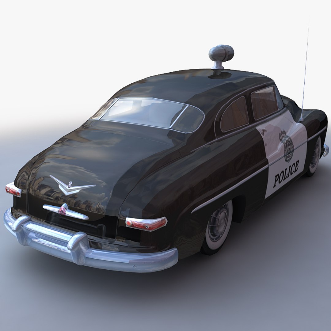 Generic Retro Police Car Model - TurboSquid 1314771