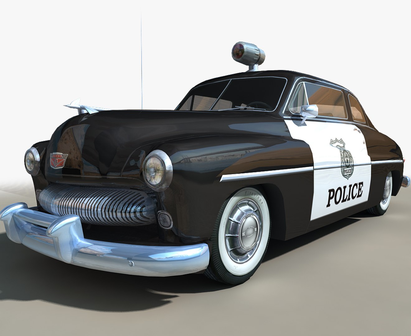 Generic Retro Police Car Model - TurboSquid 1314771