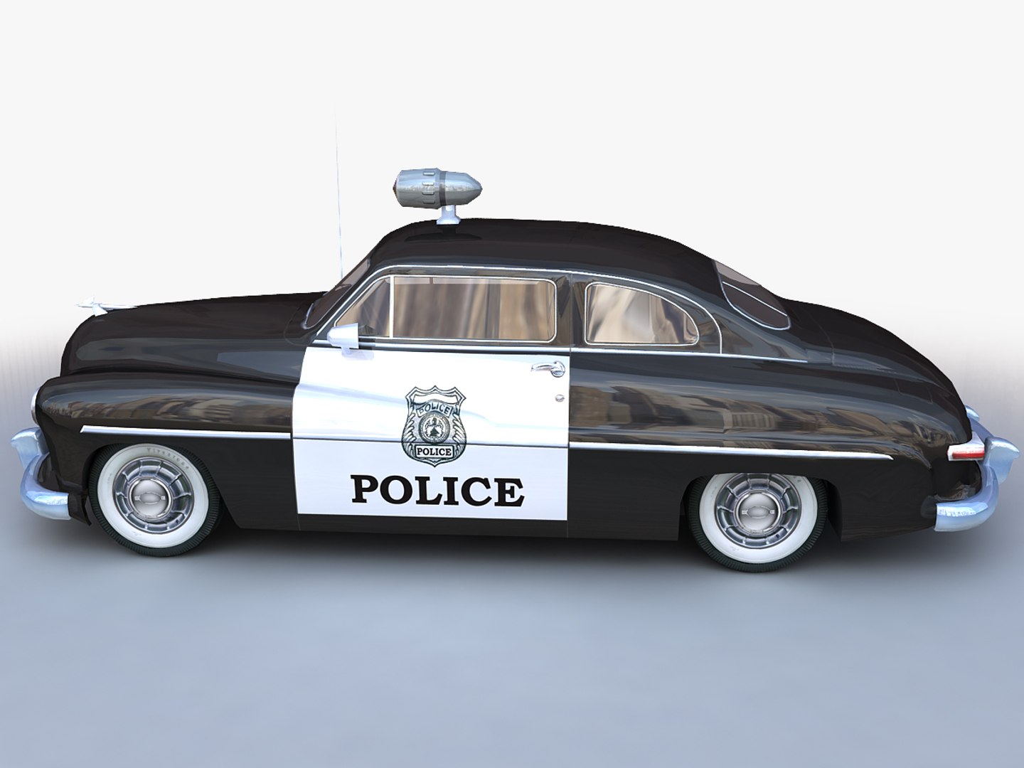 Generic Retro Police Car Model - TurboSquid 1314771