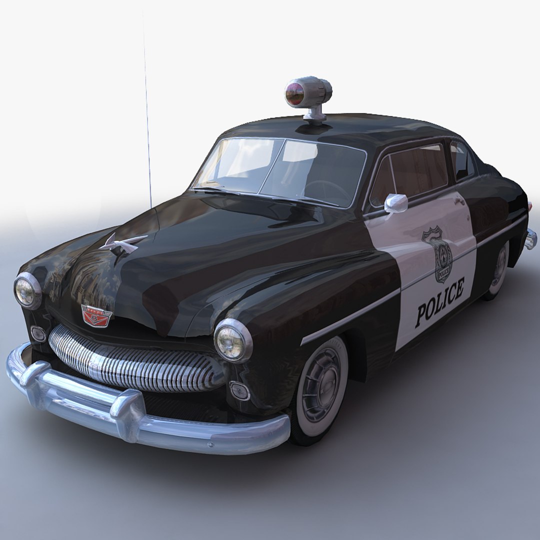 Generic Retro Police Car Model - TurboSquid 1314771