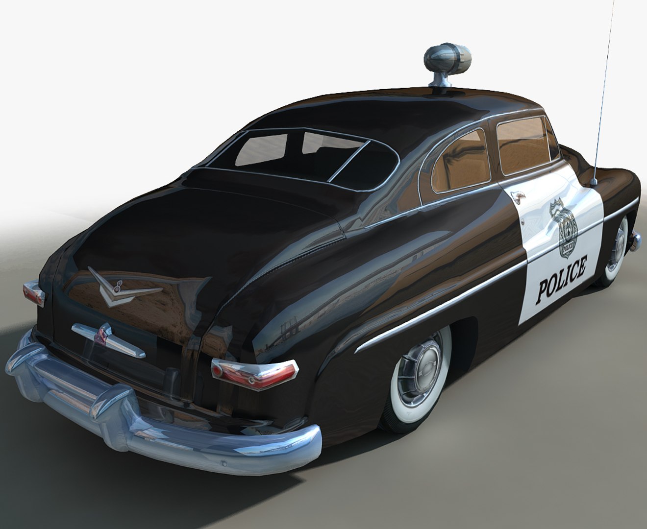Generic Retro Police Car Model - TurboSquid 1314771