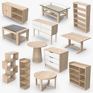 3D 12 Furniture Models Collection model
