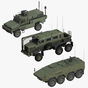 3D nato wheeled military vehicles