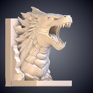 Detailed Monster Bookend 3D Print Model PM-15