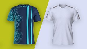 Two Jersey Design With Round Neck Short Sleeve 3D model