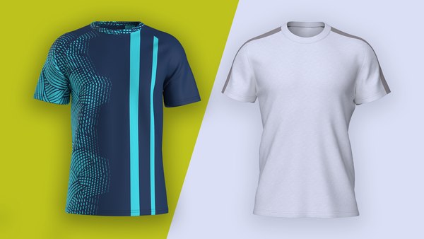 Two Jersey Design With Round Neck Short Sleeve 3D model