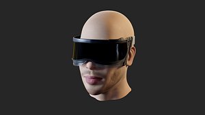 3D cyberpunk futuristic goggles -