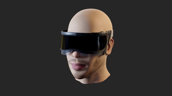 modelo 3d Gafas futuristas de ciencia ficción cyberpunk - cabeza no  incluida - TurboSquid 1581834
