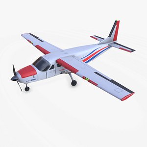 3D model Generic Light Utility Aircraft Low-poly PBR