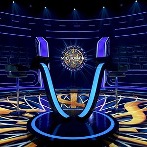 Millionaire TV Studio Stage Light US Modern Set 1 3D