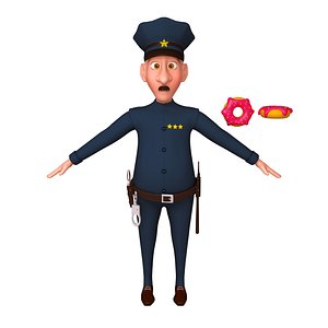 policeman cartoon 3D model