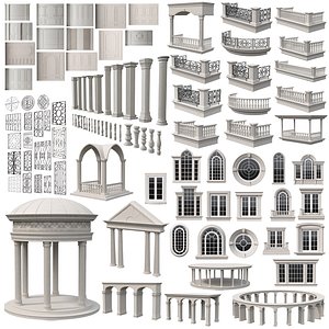 Classical Architecture Kitbash Set 3D model