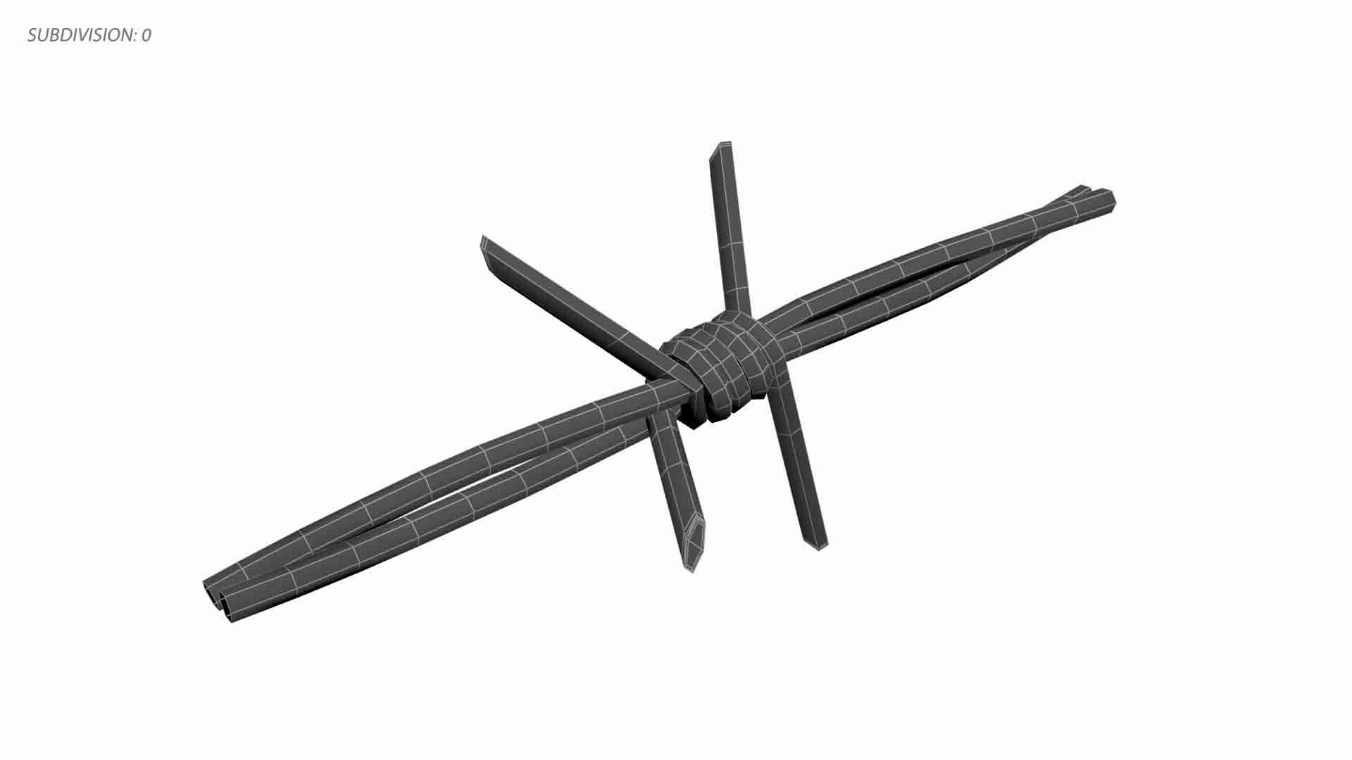 Traditional Barbed Wire Twist Piece 3D model https://p.turbosquid.com/ts-thumb/Nv/cJIojT/2u/1/jpg/1698963035/1920x1080/fit_q87/0ba76e65f5fd52a8932e1d0163c30f40c404d121/1.jpg