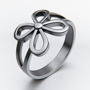 Elegant Loop Flower Ring - Minimalist Floral Jewelry