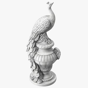 Peacock Statue Marble for 3D Print 3D