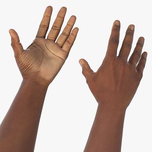 3D Realistic Afro Male Hands Pair Rigged for Cinema 4D model
