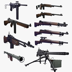 3D WWII US Army Infantry weapon collection