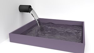 3D flowing water container