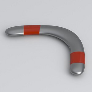 3D Boomerang silver model
