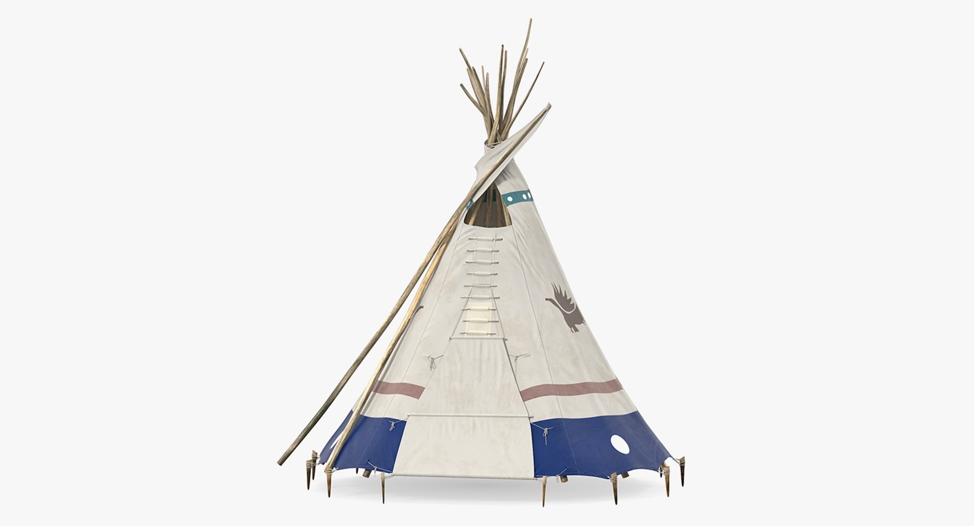 Traditional Canvas Teepee 3D Model 3D model preview
