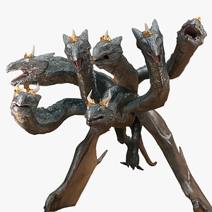 dragon Irval the Wyvern king 7 heads 3D model