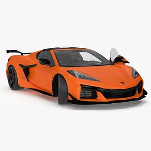 2023 Chevy Corvette Z0 Coupe Orange Rigged model