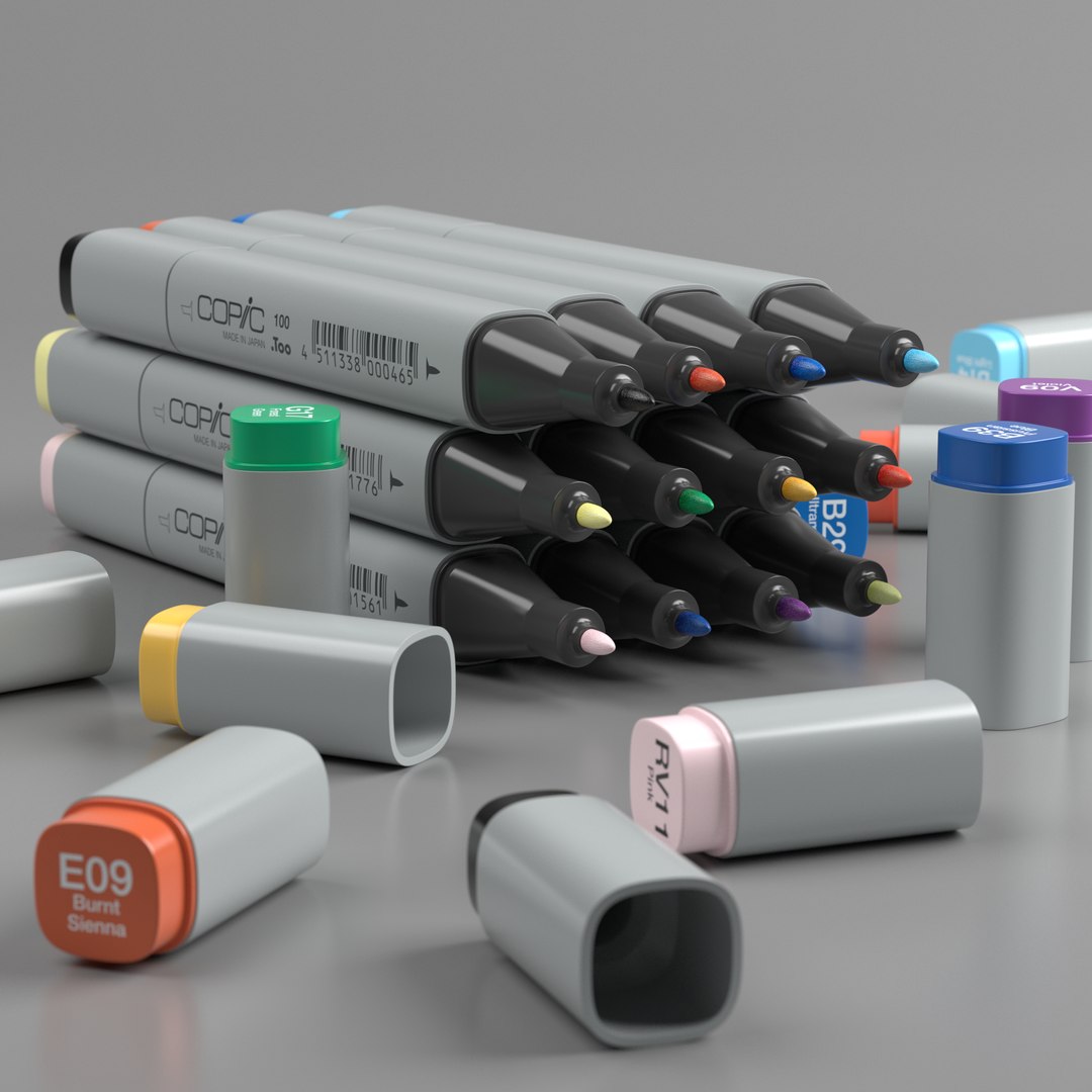 3D Model Set Copic Markers Classic - TurboSquid 1556288