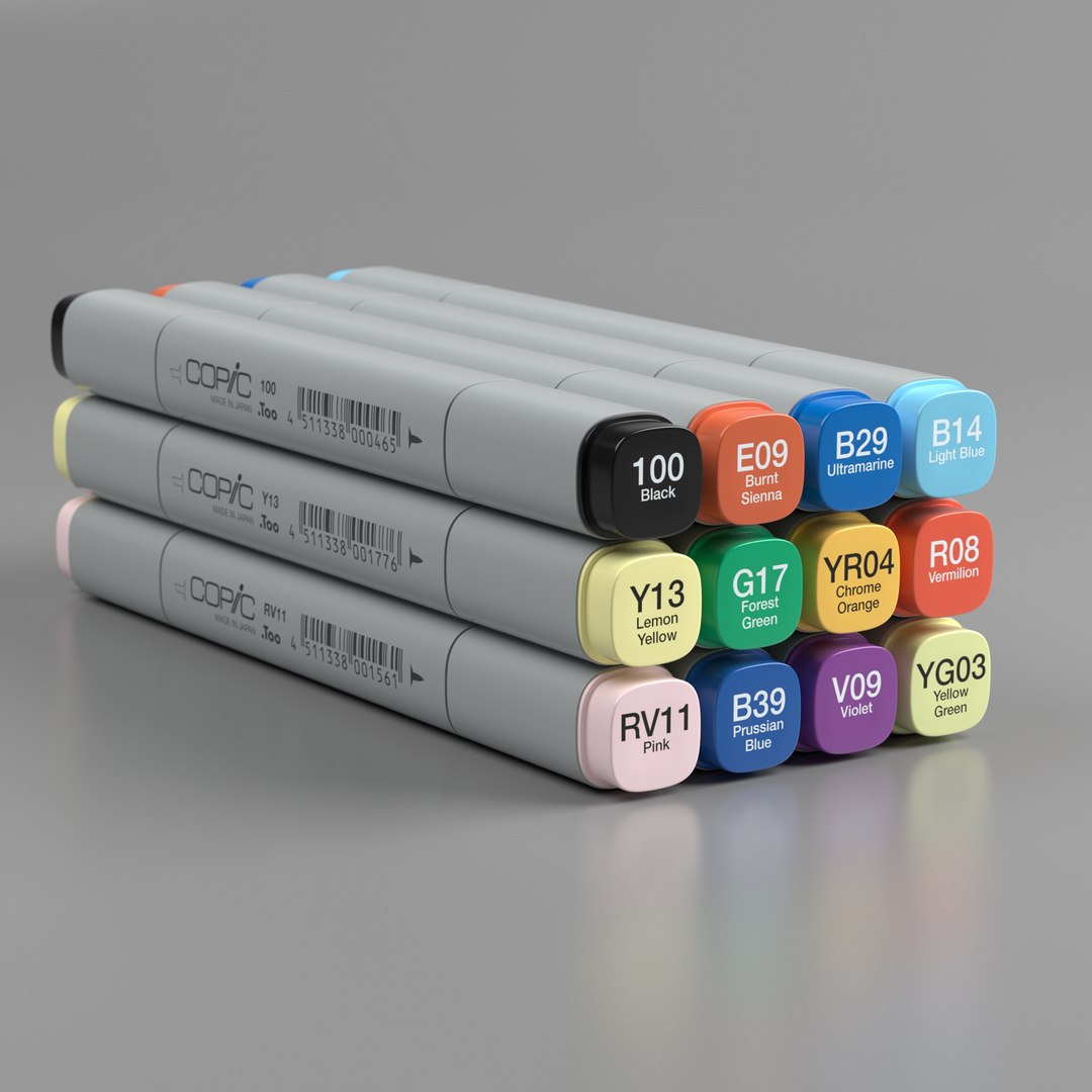 3D Model Set Copic Markers Classic - TurboSquid 1556288