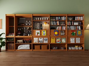 Wooden wall mounted storage rack