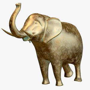 Bronze Elephant Statuette 3D model