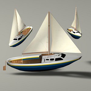 3ds max little sailboat boat