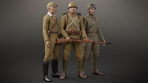 Japanese Soldiers Pack model