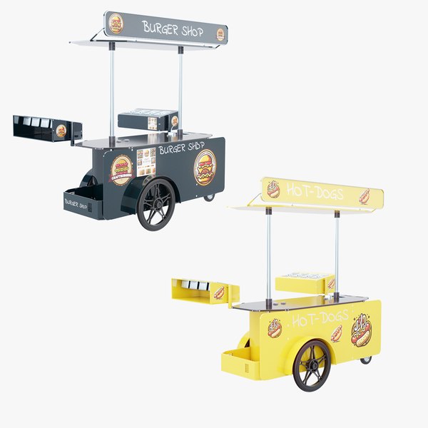 3D Food Carts Set model