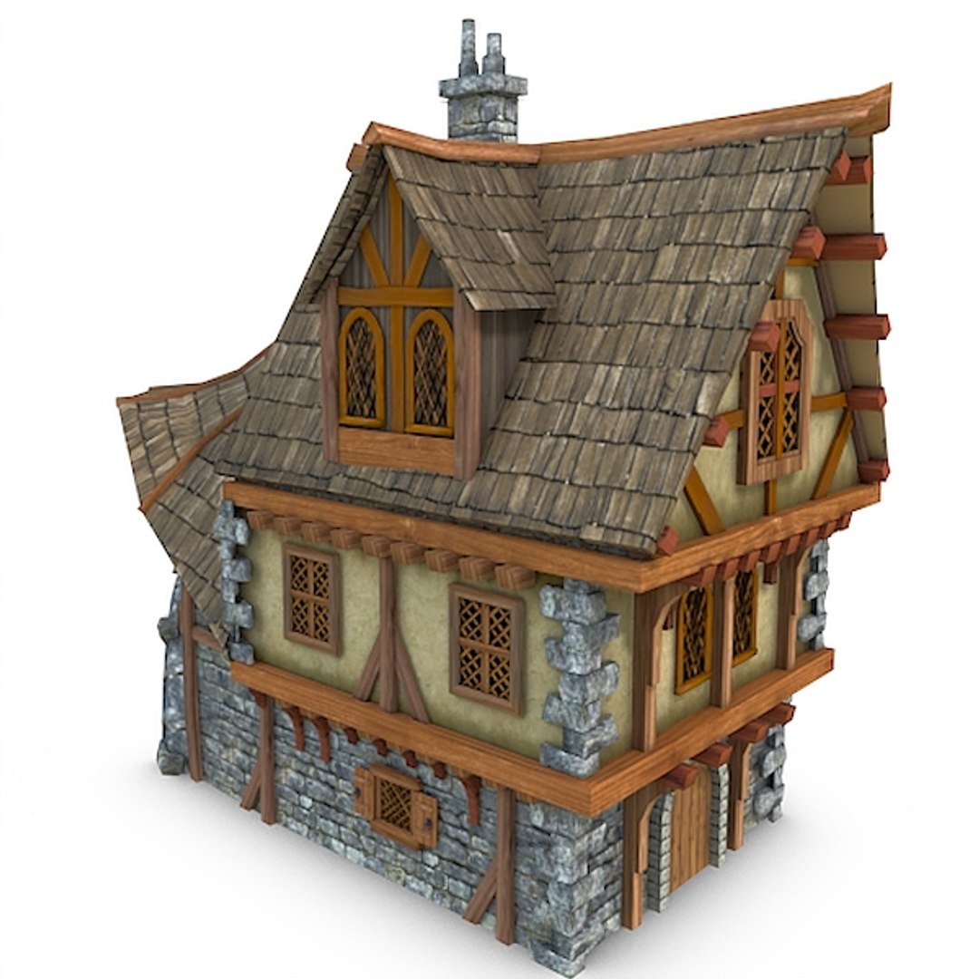 Medieval Coaching Inn Buildings 3d Obj