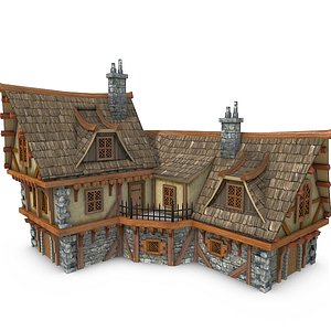 medieval coaching inn buildings 3d obj
