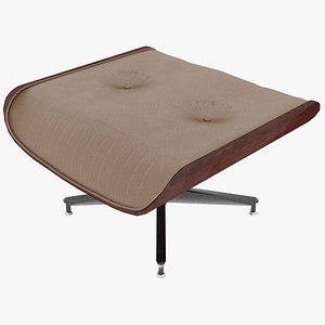 eames ottoman mahogany leather 3D